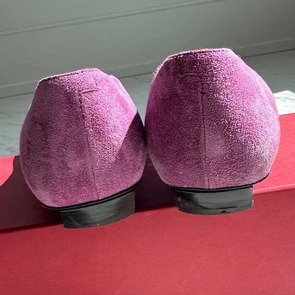 Roger Vivier rare pink suede Flats with Silver Buckle - Picture 5 of 16